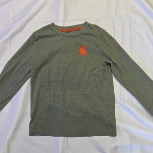 Carhartt Kids Long Sleeve Shirt in Gray with Orange Logo